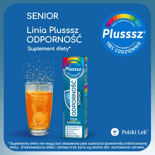 Plusssz Odporność Senior 100% Complex, 20 tabletek musujących