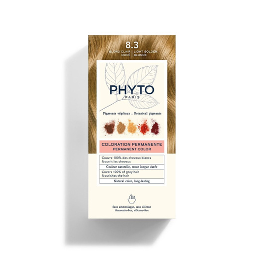 PHYTO COLOR 8.3 Farba do włosów, Jasny Złoty Blond x 1 zestaw
