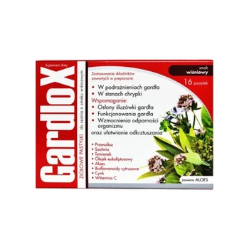 Gardlox Ziołowe smak wiśniowym x 16 pastylek