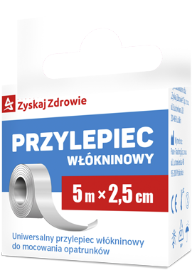 PRZYLEPIEC WŁÓKNINOWY 5m x 2,5cm ZYSKAJ ZDROWIE x 1 sztuka