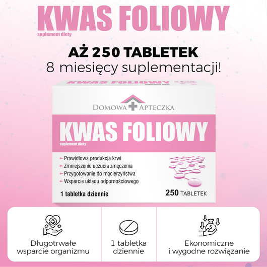 Kwas Foliowy tabletki 0,4 mg 250 tabletek