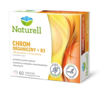 NATURELL Chrom organiczny + B3, 60 tabletek