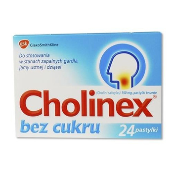 Cholinex bez cukru pastylki x 24 pastylki