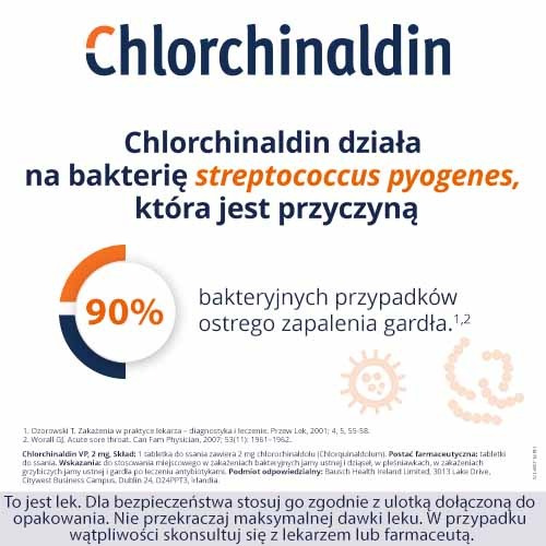 CHLORCHINALDIN VP 2 mg, 40 tabletek do ssania