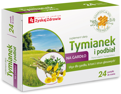 TYMIANEK I PODBIAŁ Zyskaj Zdrowie x 24 tabletki