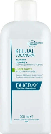 Ducray Kelual Squanorm Szampon regulujący łupież tłusty, 200 ml