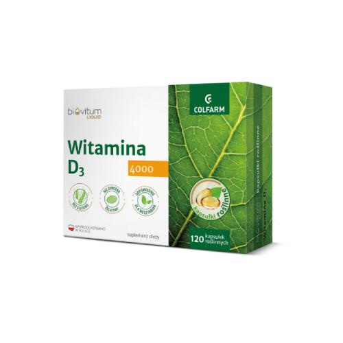 Biovitum Liquid Witamina D3 4000, 120 kapsułek 