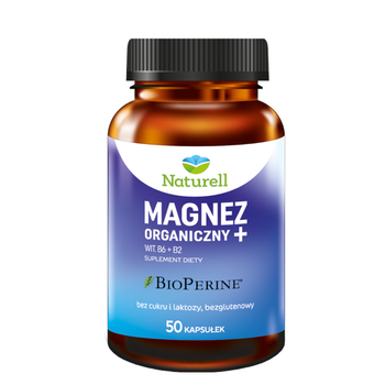 NATURELL Magnez Organiczny +  kapsułki, 50 sztuk