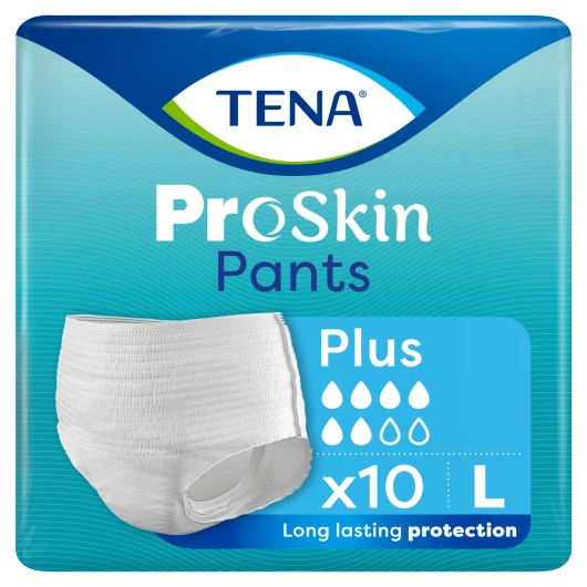 Tena Pants ProSkin Plus Rozmiar L (100-135cm) Majtki chłonne, 10 sztuk