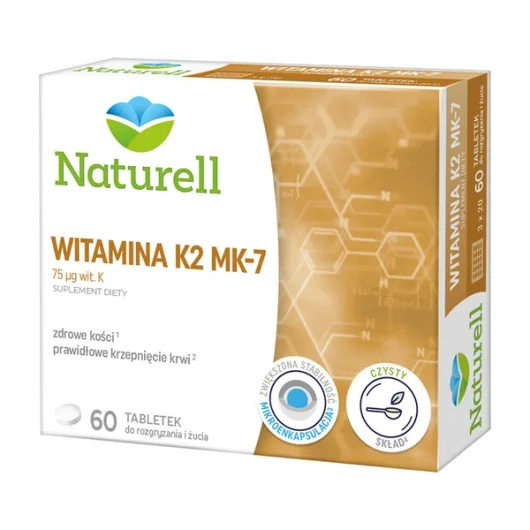 Naturell Witamina K2 MK-7, 60 tabletek do ssania