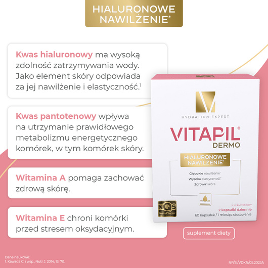VITAPIL® DERMO Hialuronowe nawilżenie, 60 kapsułek