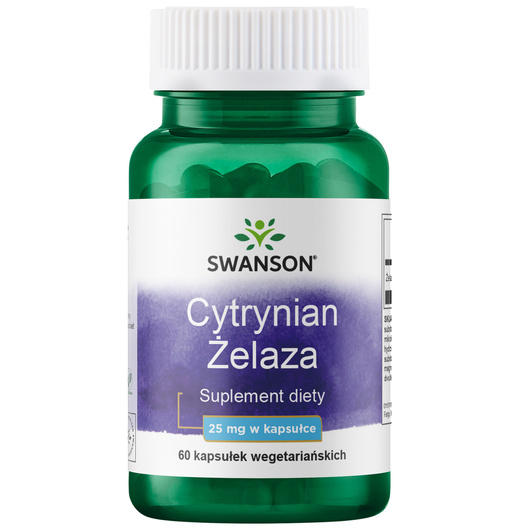 Swanson Cytrynian Żelaza 25 mg, 60 kapsułek