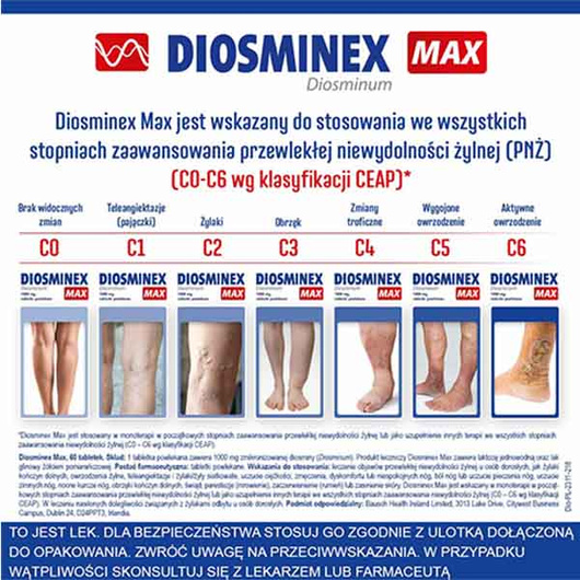 Diosminex Max 1000 mg, 60 tabletek