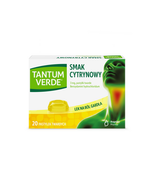 Tantum Verde smak cytrynowy pastylki twarde 3mg x 20 sztuk