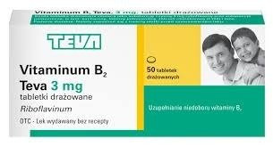 VITAMINUM B2 TEVA 3 mg x 50 tabletek drażowanych