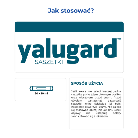 Yalugard™ Syrop Przeciwrefluksowy, 20 saszetek po 10 ml