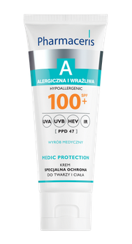 PHARMACERIS A MEDIC PROTECTION Krem specjalna ochrona do twarzy i ciała SPF 100+ UVA, UVB, HEV, IR, 75ml