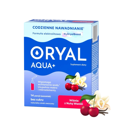Oryal Aqua+ Wiśnia z nutą wanilii, 14 saszetek