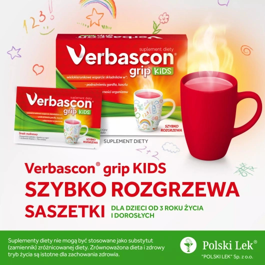 Verbascon Grip Kids, 10 saszetek do rozpuszczania