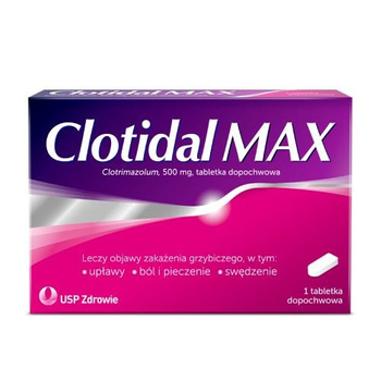 Clotidal MAX tabletka dopochwowa,  Clotrimazol 500mg, 1 sztuka