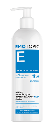 EMOTOPIC Balsam nawilżająco-natłuszczający MED+ do ciała - do codziennego stosowania, 400 ml