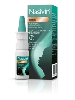 NASIVIN Kids 0,25mg/ml aeozol do nosa od 1 do 6 roku życia x 10 ml