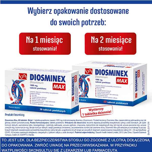 Diosminex Max 1000 mg, 60 tabletek