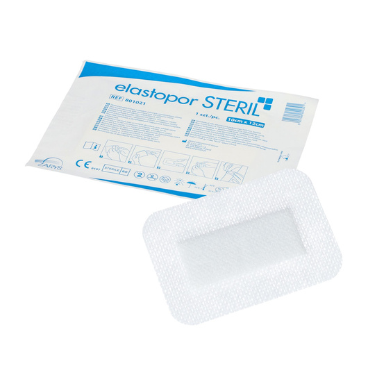 Elastopor Steril Opatrunek włókninowy samoprzylepny z wkładem chłonnym 10 cm x 12 cm, 30 sztuk