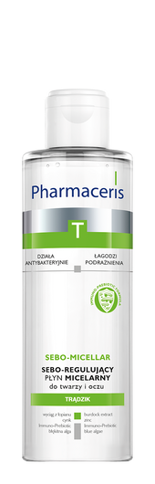PHARMACERIS T SEBO-MICELLAR Sebo-regulujący płyn micelarny do twarzy i oczu, 200 ml