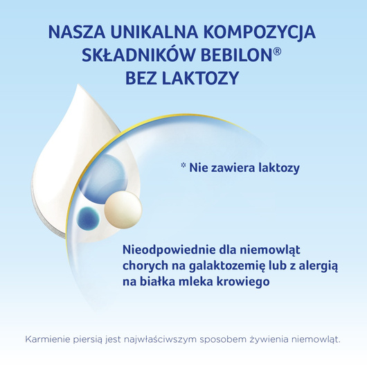 BEBILON Bez laktozy, mleko początkowe od urodzenia, 400g