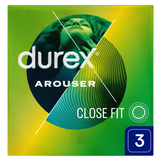 Durex Arouser Prezerwatywy z prążkami, 3 sztuki