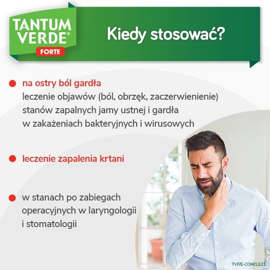 TANTUM VERDE FORTE 3mg/ml, lek na ból gardła i stany zapalne jamy ustnej, aerozol x 15 ml