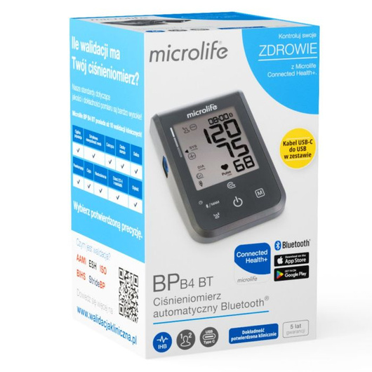 Microlife BP B4 BT Ciśnieniomierz naramienny z Bluetooth i aplikacją mobilną