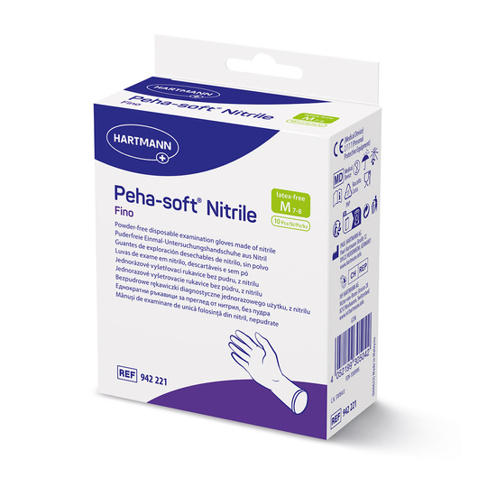 Peha Soft Nitrile Fino Rękawiczki nitrylowe niejałowe Rozmiar M, 10 sztuk