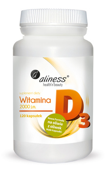 Aliness Witamina D3 2000 j.m., 120 kapsułek