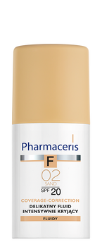 PHARMACERIS F Delikatny fluid intensywnie kryjący SPF 20+, 02 SAND