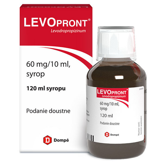 LEVOPRONT 60 mg/10 ml, lek na kaszel suchy dla dzieci od 2 lat i dorosłych,  syrop 120 ml