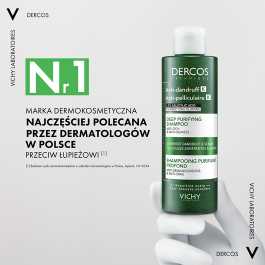 VICHY DERCOS Szampon przeciwłupieżowy K, 250ml