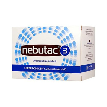 Nebutac 3 - hipertoniczny, 3% roztwór NaCl do inhalacji, 30 ampułek