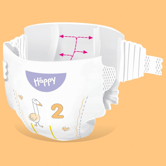 Bella Happy 2 Mini Pieluszki z dynamicznymi kanałami 3-6 kg, 38 sztuk