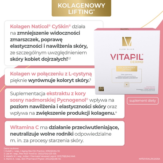 VITAPIL® DERMO Kolagenowy lifting, 30 saszetek