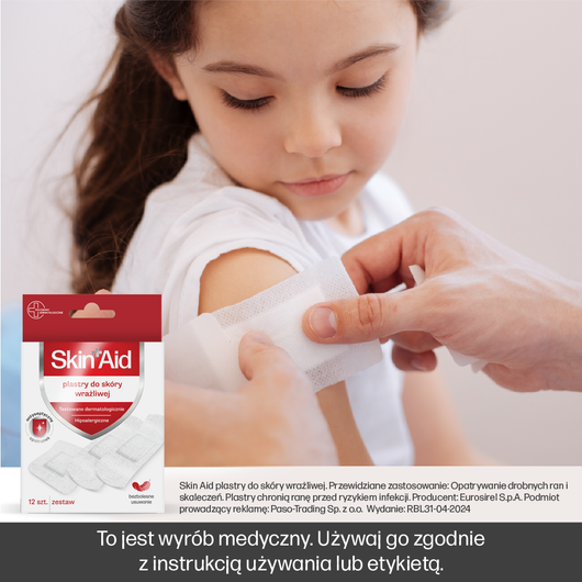 Skin Aid Plastry do skóry wrażliwej, 12 sztuk