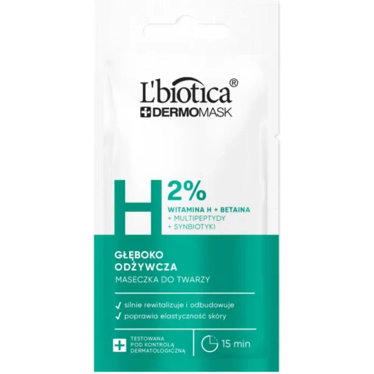L'Biotica Dermomask Maska do twarzy odżywcza, 8ml