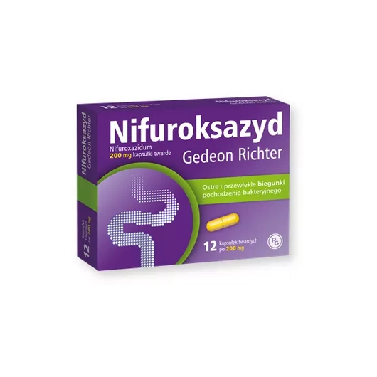 NIFUROKSAZYD GEDEON RICHTER 200 mg x 12 kapsułek