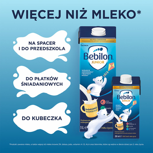 Bebilon Junior do picia Wzbogacona formuła mleczna 2-6 lat, 200 ml