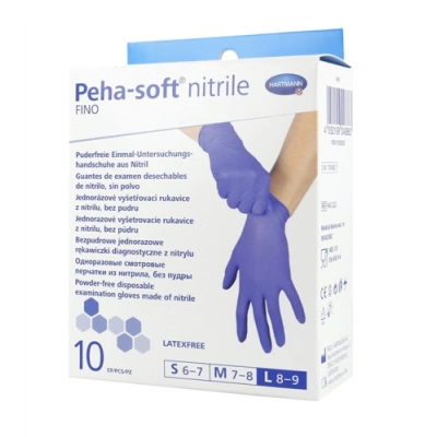 Rękawice PEHA-SOFT nitrile, rozmiar L, 10 sztuk