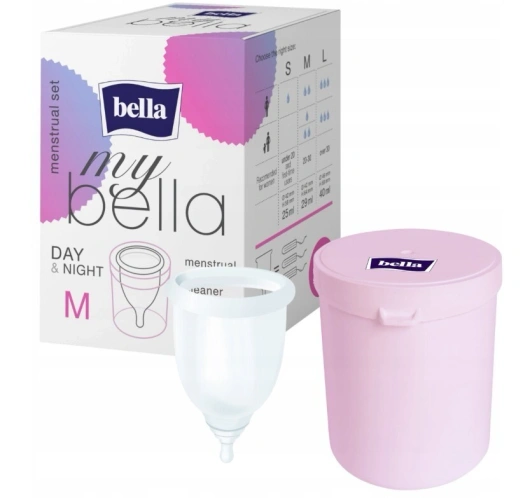 MyBella Kubek menstruacyjny Rozmiar M z pojemnikiem