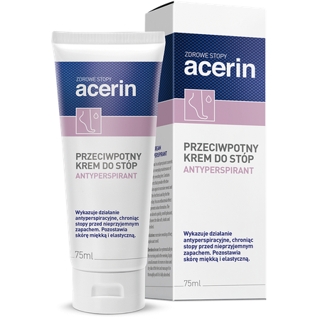 Acerin Antyperspirant, krem przeciwpotny do stóp, 75ml DATA WAŻNOŚCI 31/03/2025