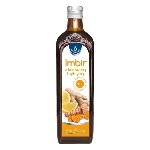 Oleofarm Imbir z kurkumą i cytryną Sok, 490 ml