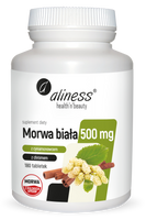 Aliness Morwa Biała 500 mg z cynamonowcem i chromem, 180 tabletek